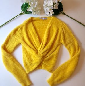 Fuzzy crop top sweater